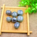 Natural tumbled crystal stones set, irregular polished grey mineral stones for yoga and decor. - Mineral