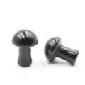 Mini black stone mushroom figurine for DIY micro landscape and garden decoration. - Obsidian