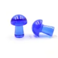 Blue glass crystal miniature mushroom figurine DIY micro landscape garden pot decor - Transparent Blue