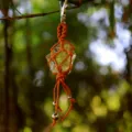 Handgemachte Kristall Roherstein geflochtene Schlüsselanhänger Netzbeutel Anhänger Deko - Gelbe Jade Anhänger / Gelbe Jade