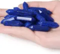 Lapis lazuli double terminated hexagonal crystal pillars raw gemstone polished craft details. - Pendant Only (Lapis Lazuli) / Double Terminated Hexagonal Prism Loose Stone