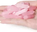 Natural rose quartz double terminated crystal points for jewelry making, polished raw stone. - Pendant Only (Rose Quartz) / Double Terminated Hexagonal Prism Loose Stone