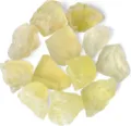 Detail van natuurlijke ruwe gele kristalstenen voor aromatherapie diffuser en aquarium. - Citrien / 100g Verpakking