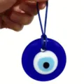 Turkish blue evil eye glass pendant amulet necklace hanging ornament with braided cord - Evil Eye with Lanyard