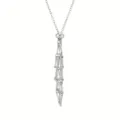 Silver metal tassel pendant necklace with adjustable chain slider for women fashion jewelry. - L / Silver