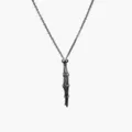 Black metal gothic pendant necklace with delicate chain, unique multi-joint tubular design. - M / Black