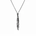 Black metal net cage necklace chain, unique geometric pendant design, adjustable length. - L / Black