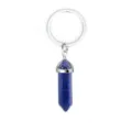 Sechseckiger Kristall Schlüsselanhänger Detailansicht, eleganter Edelstein Anhänger. - Buchstabe A / Lapislazuli