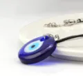Blue Turkish Evil Eye Glass Pendant Necklace Charm Round Glaze Amulet Jewelry Accessory - Pendant Only (Without Chain) / 30mm