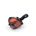 Natural raw red stone crystal gemstone net pocket pendant necklace variant, elegant style. - Red Jasper