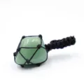 Green Crystal Stone Hand-Woven Net Bag Pendant Natural Gemstone Necklace Variant Accessory - Green Aventurine
