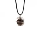 Natürlicher Kristall Tigerauge Stein Halskette mit Spirale Metallkäfig Anhänger. - Tigerauge