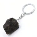 Natürlicher roher Kristallstein Schlüsselanhänger unregelmäßiger Mineral Anhänger Tasche - Obsidian