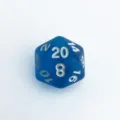 Blue translucent 20 sided polyhedral dice for tabletop board games, role playing and fun. - Numbered Style (AL6803) / 1 Piece/Pack / Transparent Sky Blue