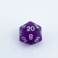Purple 20-sided polyhedral dice for tabletop games, vibrant color variant option. - Numbered Style (AL6803) / 1 Piece/Pack / Transparent Purple