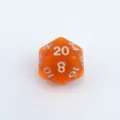 Orange 20-sided dice D20 tabletop gaming dice translucent polyhedral game dice single unit - Numbered Style (AL6803) / 1 Piece/Pack / Transparent Orange