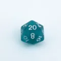 Translucent teal 20-sided D20 dice for tabletop board games, roleplaying, and math games. - Numbered Style (AL6803) / 1 Piece/Pack / Transparent Cyan