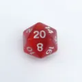 Translucent red 20-sided polyhedral dice for tabletop role-playing games and board game accessories. - Numbered Style (AL6803) / 1 Piece/Pack / Transparent Red