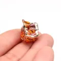 Gold beschichteter quadratischer Kristallglas Anhänger DIY Schlüsselanhänger Schmuck - Orange