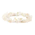 Detailed shot of natural crystal chip stretch bracelet, irregular gemstone beads design. - Citrine