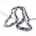 Dettaglio collana in pietra grezza blu, perline di cristallo irregolari accessorio fai da te - Singola Perla 5-8mm / Pietra a Venature Blu