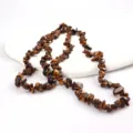 Collana di perle con trucioli di pietre naturali irregolari per accessori di gioielli fai da te - Singola Perla 5-8mm / Occhio di tigre