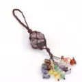 Pendente sospeso in cristallo grezzo fatto a mano con pietre chakra colorate per auto. - Purple Crystal