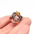 Kristallglas quadratischer Anhänger mit vergoldeter Kante DIY Schmuck Zubehör Detail. - Klarweiß