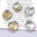20mm Herzform Kristall Stein Anhänger DIY Schmuck Herstellung Halskette Zubehör - Transparent Gelb & Weiß