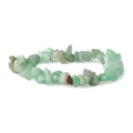 Natural green crystal chip stretch bracelet detail shot, showing irregular polished stone beads. - Green Aventurine