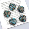 20mm naturstein herz anhänger diy handgemachte halskette zubehör kristall liebe blau - Schwarze Punkte
