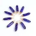 Handgemachter drahtgewickelter blauer Kristall Stein Anhänger Halskette Mode Schmuck - Nur Anhänger (Ohne Kette) / Golddrahtumwickeltes Transparentes Blau