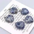 20mm natürlicher blauer Stein Herz Anhänger Halskette DIY Zubehör Kristall Liebe Schmuck - Blaupunktstein