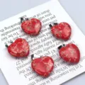 Roter Jaspis Herz Anhänger Naturstein DIY Halskette Schmuck Zubehör Set 5 Stück des - Roter Türkis