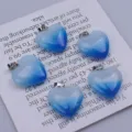 Blauer Farbverlauf Herz Kristall Anhänger für DIY handgemachte Halskette Schmuck Zubehör - Weiß Zu Blau Verlauf