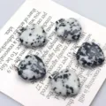 Naturstein Herz Anhänger 20mm gefleckter Jaspis Liebesperlen DIY Halskette Schmuck Zubehör - Schwarz-weiße Flecken