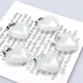 Weisse Herzform Kristallstein Anhänger für DIY handgemachte Halsketten, 20mm Accessoires. - Weißer Jade