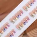 Almond press on nails set French summer colorful striped 3D fruit resin fake nail tips - French Fruit Boxed Pack (2XB1-15113) / 30 Packs / Multicolor Color Block