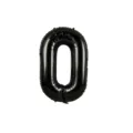 Black number 0 foil balloon 40 inch helium number balloon for birthday party decorations - Black