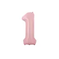 Roze cijfer 1 folieballon voor verjaardagsfeest decoraties, viering benodigdheden en feestelijke opzet. - Cijfer 1