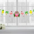 Hawaïaanse tropische flamingo feest papier slingers banner met ananas en citroen. - Ananas en Kokosnoot Boom Stijl