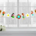Hawaïaans thema papier slingers banner, tropische hula danser feest decoratie achtergrond. - Mooi Meisje Stijl