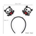 Halloween black bat spring headband cute skull party hair hoop festival costume accessory - One Size / Halloween Headband WTK-06 (Skull Face/Bat)
