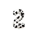 40 inch cow print number 2 foil balloon for birthday party decorations and holiday celebrations. - Number 2