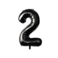 Black number 2 foil balloon, 40 inch metallic balloon for kids birthday party decoration. - 2 / Black
