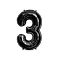 Black number 3 foil balloon for birthday party decorations and photo props celebration. - Style 3 / Black