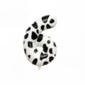 40 Inch Number 6 Foil Balloon Black And White Cow Print For Birthday Party Decoration Supplies - Number 6