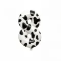 40 Inch Cow Print Number 8 Foil Balloon Black and White Farm Animal Theme Party Decor - Number 8