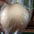 Champagne Christmas ball ornament with hanging string in clear protective packaging bag. - 20cm / Champagne Gold
