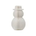 White paper honeycomb snowman ornament, foldable holiday winter home table centerpiece decor. - Large White